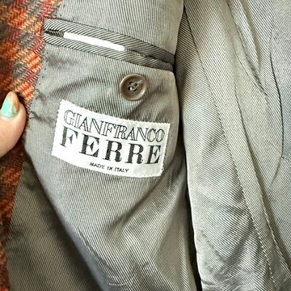 Gianfranco Ferre Cashmere Wool Blazer Houndstooth Italy Stanley Korshak 40 - Picture 8 of 11